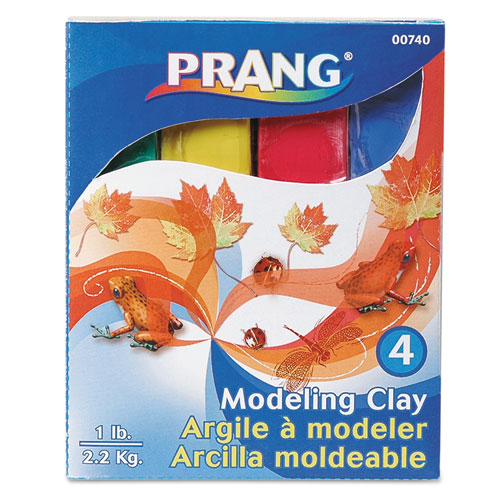 Prang® Modeling Clay Assortment, 1/4 lb each Blue/Green/Red/Yellow, 1 lb