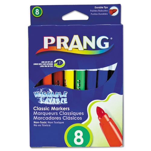 Image of Washable Marker, Broad Bullet Tip, Assorted Colors, 8/Set