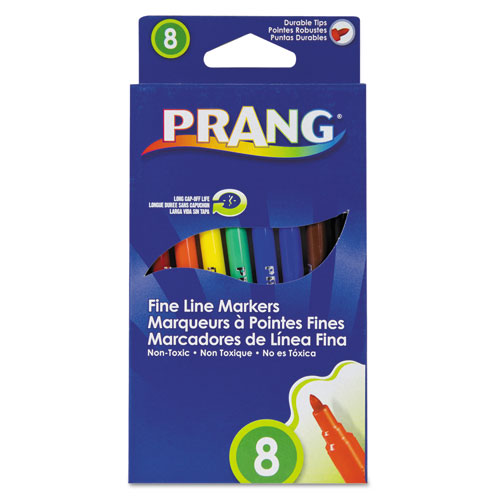 Prang® Prang Markers, Fine Point, 12 Assorted Colors, 96/Set