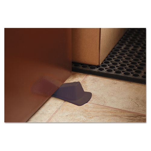 Image of Master Caster® Giant Foot Doorstop, No-Slip Rubber Wedge, 3.5W X 6.75D X 2H, Brown, 2/Pack