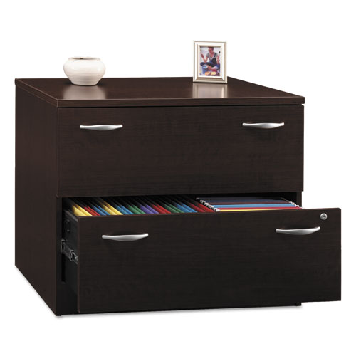 Series C Assembled Lateral File, 2 Legal/Letter/A4/A5-Size File Drawer, Hansen Cherry/Graphite Gray, 35.75 x 23.38 x 29.88