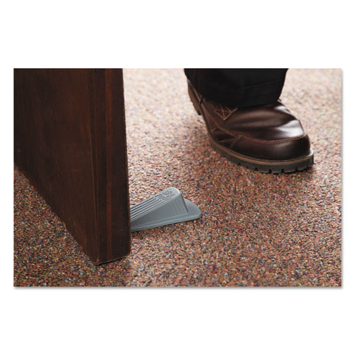 Image of Master Caster® Big Foot Doorstop, No Slip Rubber Wedge, 2.25W X 4.75D X 1.25H, Gray, 2/Pack
