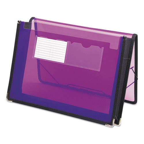 Smead™ Poly Wallets, 2.25" Expansion, 1 Section, Elastic Cord Closure, Letter Size, Translucent Purple