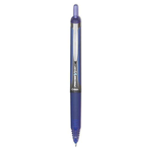 PRECISE V7RT RETRACTABLE ROLLER BALL PEN, FINE 0.7MM, BLUE INK, BLUE BARREL