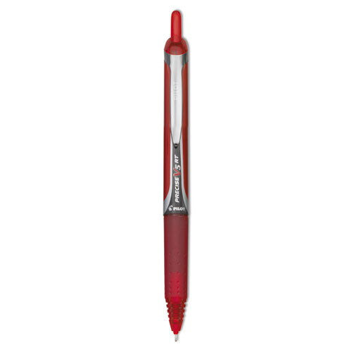 Precise V5RT Retractable Roller Ball Pen, Extra-Fine 0.5mm, Red Ink, Red Barrel | by Plexsupply