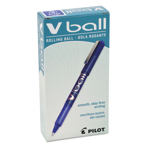 VBall Liquid Ink Stick Roller Ball Pen, Fine 0.7mm, Blue Ink/Barrel, Dozen