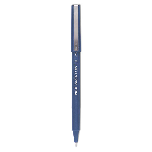 Razor Point II Stick Porous Point Marker Pen, 0.2mm, Blue Ink/Barrel, Dozen