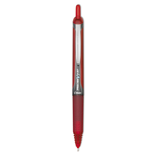 PRECISE V7RT RETRACTABLE ROLLER BALL PEN, FINE 0.7MM, RED INK, RED BARREL