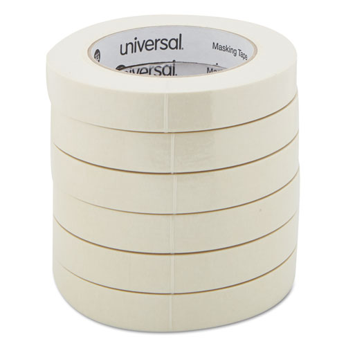 Image of Removable General-Purpose Masking Tape, 3" Core, 18 mm x 54.8 m, Beige, 6/Pack