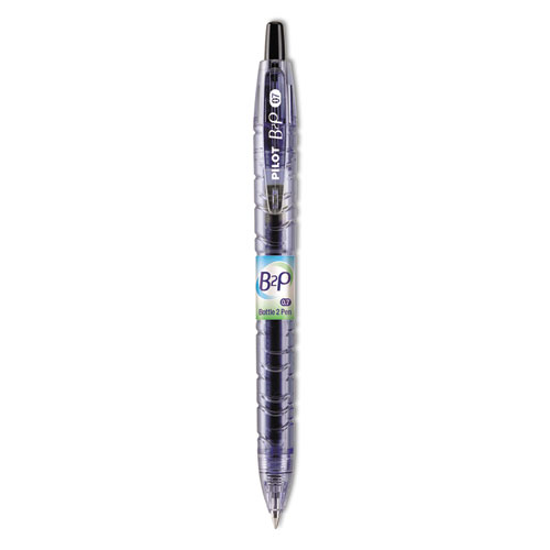 B2P Bottle-2-Pen Recycled Retractable Gel Pen, 0.7mm, Black Ink, Translucent Blue Barrel