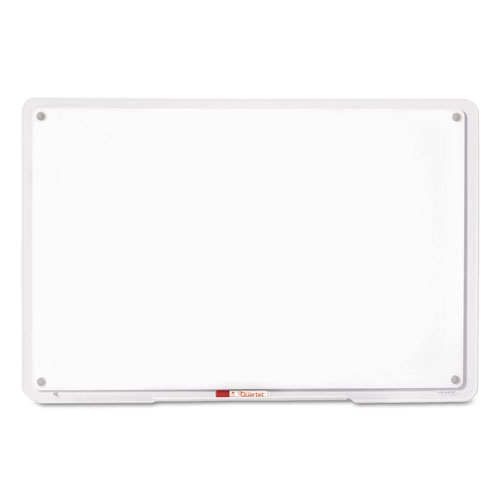 Quartet® iQ Total Erase Translucent-Edge Board, 11 x 7, White Surface, Clear Plastic Frame