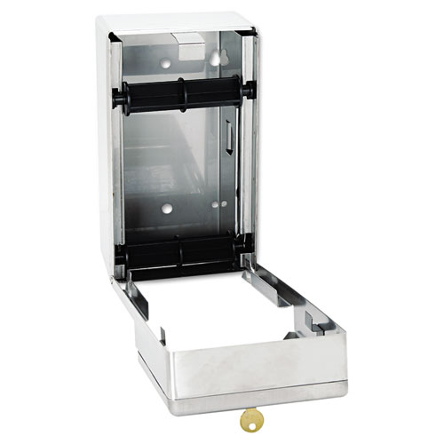 Image of Stainless Steel 2-Roll Tissue Dispenser, 6.06 x 5.94 x 11, Stainless Steel