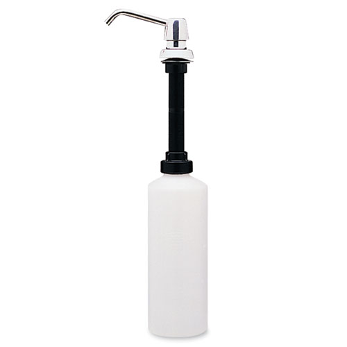 Image of Contura Lavatory-Mounted Soap Dispenser, 34 oz, 3.31 x 4 x 17.63, Chrome/Stainless Steel