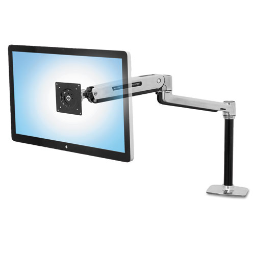 LX SIT-STAND WORKSTATION MOUNT LCD ARM, 5.88W X 32.88D X 19H, POLISHED ALUMINUM