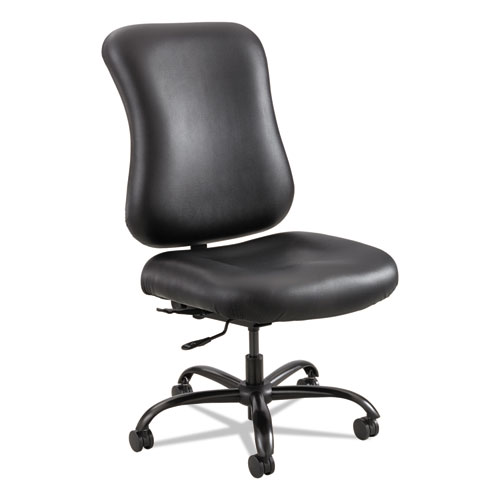 Image of Safco® Optimus High Back Big And Tall Chair, Vinyl, Supports Up To 400 Lb, 19" To 22" Seat Height, Black