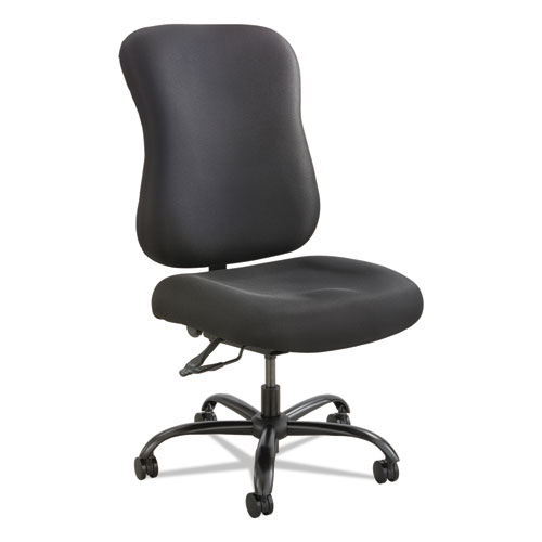 Optimus High Back Big and Tall Chair, Fabric Upholstery, Supports up to 400 lbs., Black Seat/Black Back, Black Base