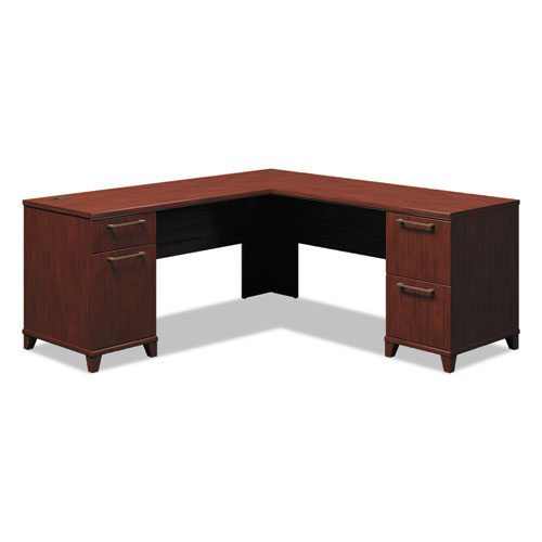 Enterprise Collection 72w x 72d L-Desk Pedestal Only, 70.13w x 70.13d x 29.75h, Harvest Cherry, Box 1 of 2 | by Plexsupply