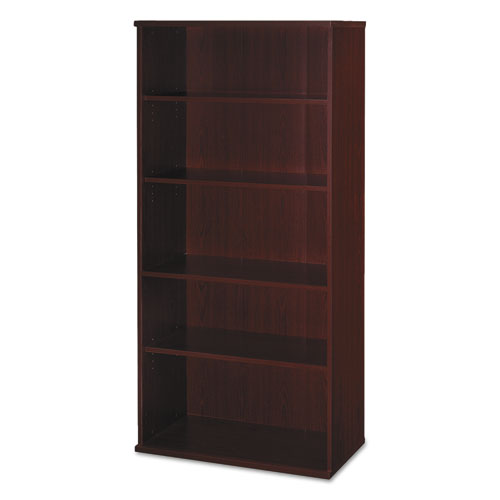 Series C Collection Bookcase, Five-Shelf, 35.63w x 15.38d x 72.78h, Mahogany