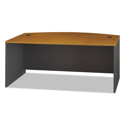 Image of Series C Collection Bow Front Desk, 71.13" x 36.13" x 29.88", Natural Cherry/Graphite Gray