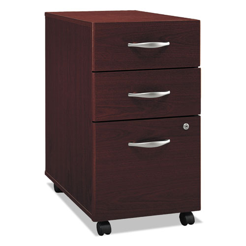 Series C Mobile Pedestal File, Left or Right, 3-Drawers: Box/Box/File, Legal/Letter/A4/A5, Mahogany, 15.75" x 20.25" x 27.88"