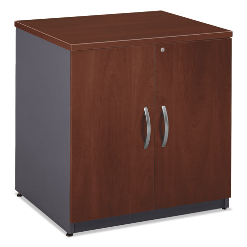 Bush® Series C Collection 30W Storage Cabinet, Graphite Gray/Hansen Cherry