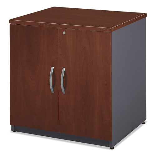Image of Bush® Series C Collection 30W Storage Cabinet, Graphite Gray/Hansen Cherry