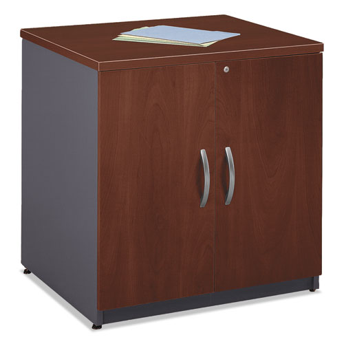 Image of Bush® Series C Collection 30W Storage Cabinet, Graphite Gray/Hansen Cherry