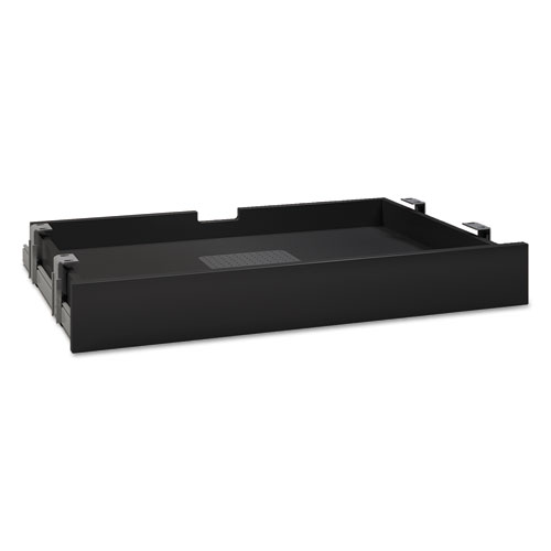 Multi-Purpose Drawer with Drop Front, 27.13w x 17.38d x 3.63h, Black