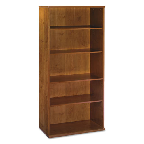 Series C Collection Bookcase, Five-Shelf, 35.63w x 15.38d x 72.78h, Natural Cherry