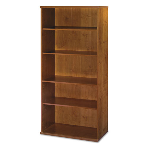 Series C Collection Bookcase, Five-Shelf, 35.63w x 15.38d x 72.78h, Natural Cherry