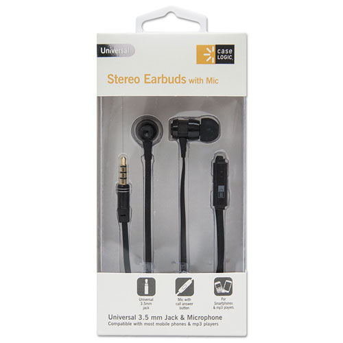 800 Series Earbuds W/microphone, Black, 4 Ft Cord