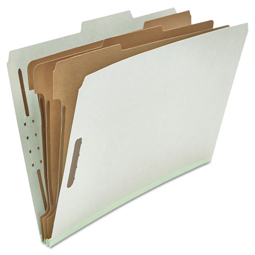 Eight-Section Pressboard Classification Folders, 3 Dividers, Legal Size, Gray, 10/Box