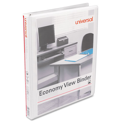 Image of Universal® Economy Round Ring View Binder, 3 Rings, 0.5" Capacity, 11 X 8.5, White
