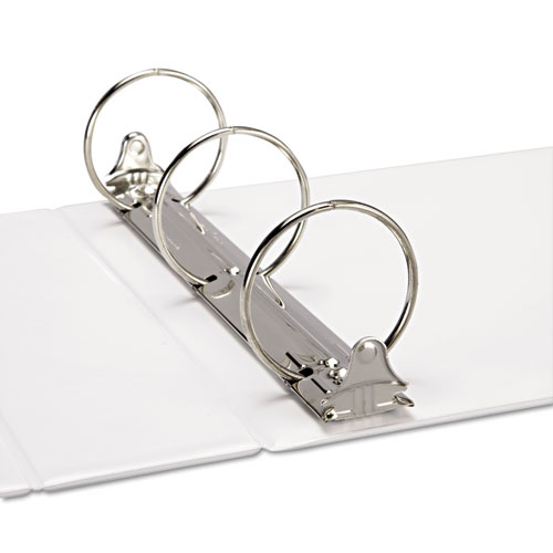 Ledger-Size Round Ring Binder with Label Holder, 3 Rings, 3" Capacity, 11 x 17, White