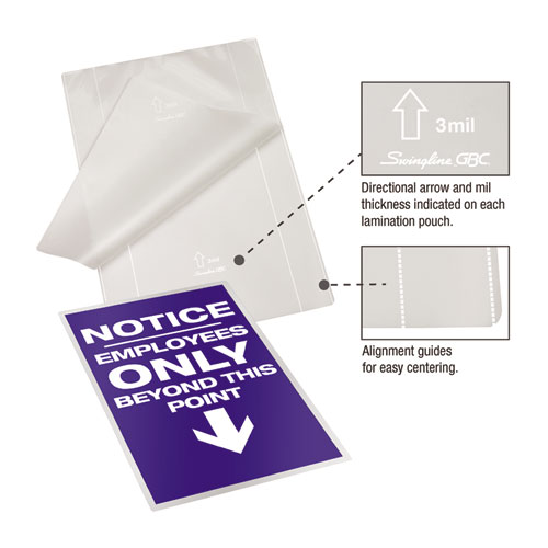 Image of EZUse Thermal Laminating Pouches, 5 mil, 9" x 11.5", Gloss Clear, 10/Pack