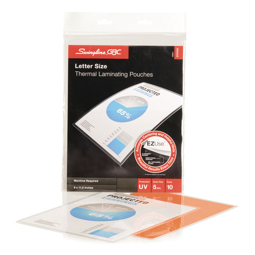 Image of EZUse Thermal Laminating Pouches, 5 mil, 9" x 11.5", Gloss Clear, 10/Pack