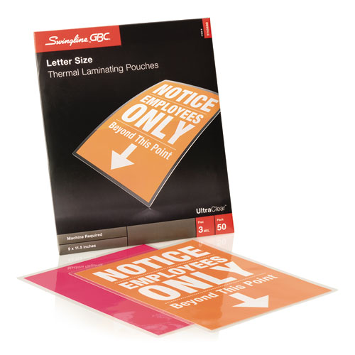 Image of Gbc® Ultraclear Thermal Laminating Pouches, 3 Mil, 9" X 11.5", Gloss Clear, 50/Box