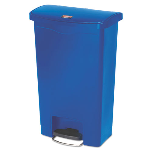 Slim Jim Resin Step-On Container, Front Step Style, 13 Gal, Blue