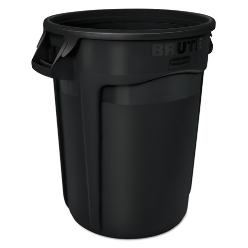 Round Brute Container, Plastic, 20 Gal, Black