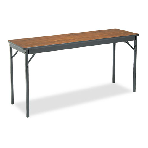 Special Size Folding Table, Rectangular, 60w x 18d x 30h, Walnut/Black | by Plexsupply