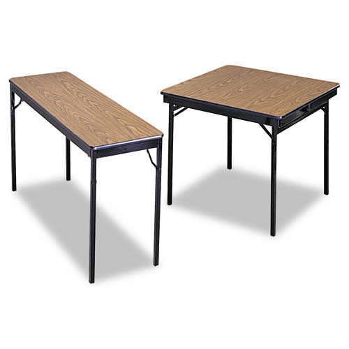 Barricks Special Size Folding Table, Rectangular, 60w x 18d x 30h, Walnut/Black