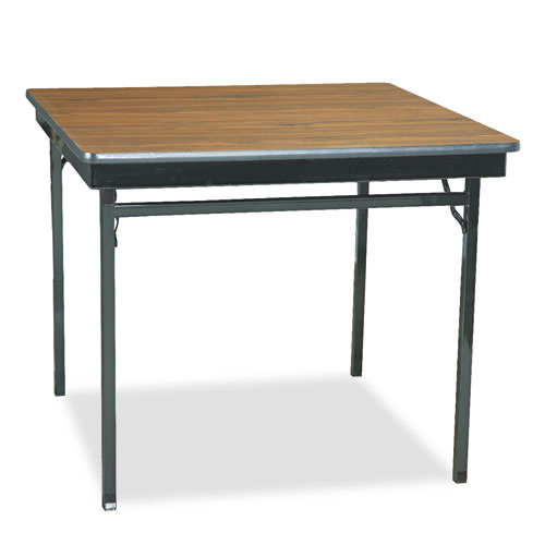 Special Size Folding Table, Square, 36w x 36d x 30h, Walnut/Black | by Plexsupply