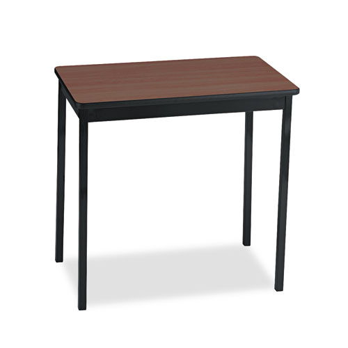 Utility Table, Rectangular, 30w x 18d x 30h, Walnut/Black | by Plexsupply