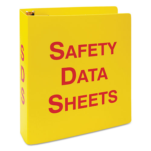 Labelmaster® Ghs Sds Binder, 3 Rings, 2.5" Capacity, 11 X 8.5, Yellow/Red