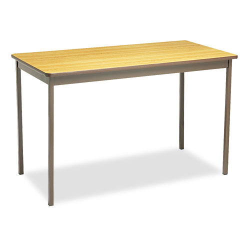 Utility Table, Rectangular, 48w X 24d X 30h, Oak/brown