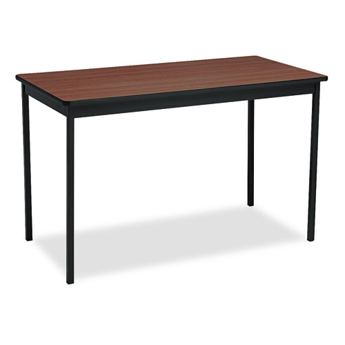Utility Table, Rectangular, 48w x 24d x 30h, Walnut/Black | by Plexsupply