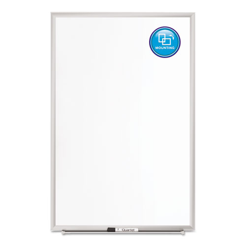 Classic Series Porcelain Magnetic Board, 72 x 48, White, Silver Aluminum Frame
