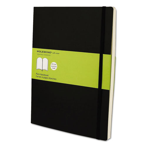 Classic Softcover Notebook, 1 Subject, Unruled, Black Cover, 10 x 7.5, 192 Sheets