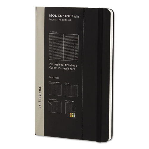 PROFESSIONAL NOTEBOOK, NARROW RULE, BLACK COVER, 8.25 X 5, 240 SHEETS