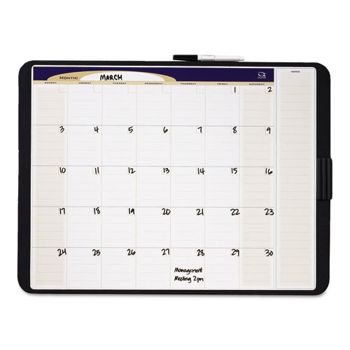 Tack & Write Monthly Calendar Board, 17 X 11, White Surface, Black Frame